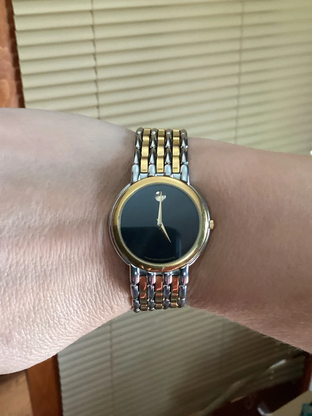 Movado Two-Tone Black Dial Dress Watch